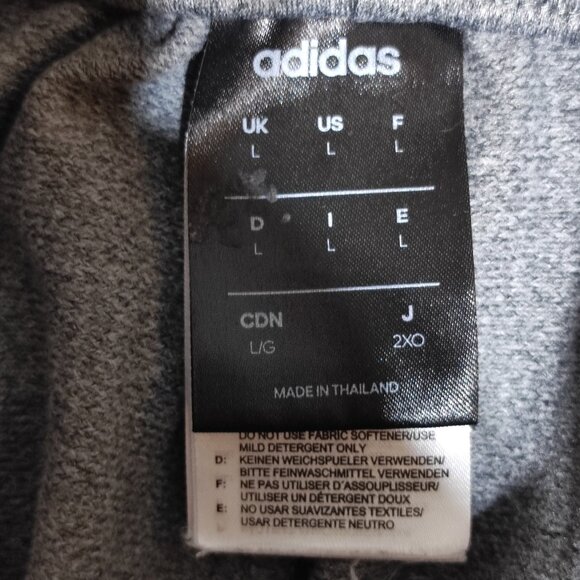 Adidas sweatpants women's size L grey colour with 3 black stripes straight leg - Picture 5 of 14